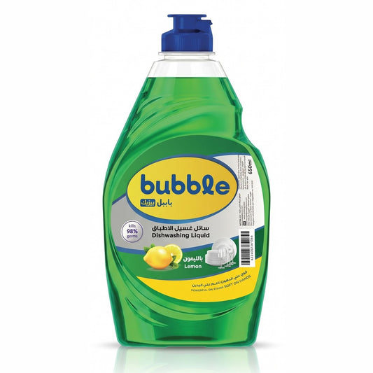 Bubble Dishwashing Liquid Green Lemon 650ml